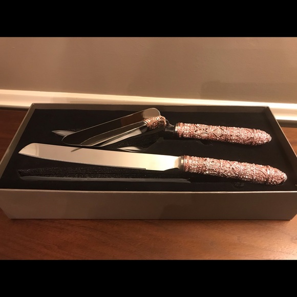 Olivia Riegel Rose Gold Windsor desert serving set - Picture 1 of 5